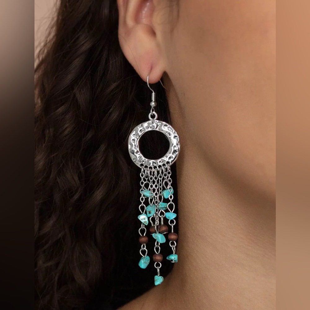 Silver and Turquoise Dangle Earrings